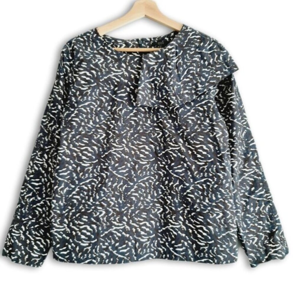 COS Black and White Patterned Blouse